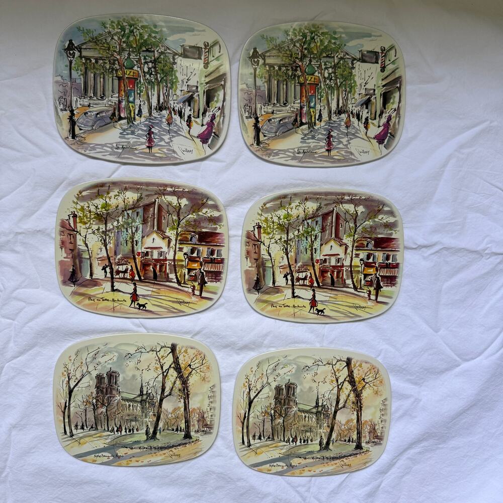 Vintage Worcester Ware Savoy Cork Backed Table Mats Paris Set of 6 England